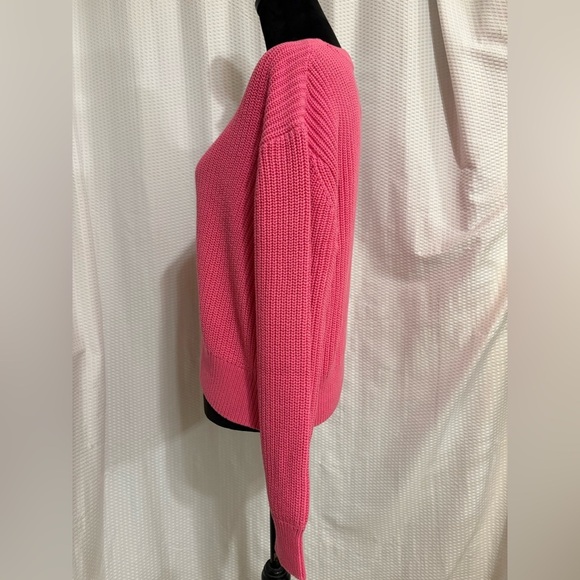 Gap pink cable knit 100% cotton cropped pullover sweater size medium NWT - Picture 2 of 6